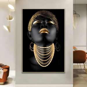 Luxury Art Panel - african golden beauty