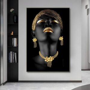 Luxury Art Panel - african golden beauty