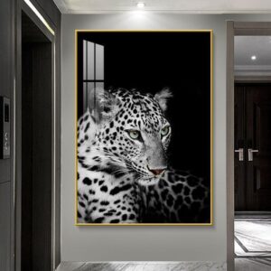 Luxury Art Panel – Black & White Panther