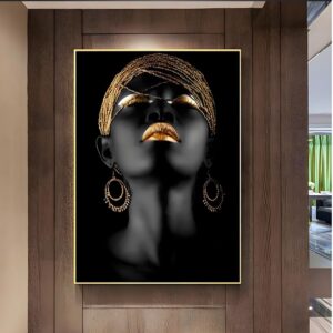 Luxury Art Panel - african golden beauty