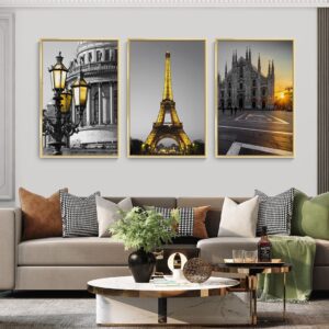 3-Piece Modern Wall Art – Eiffel Tower