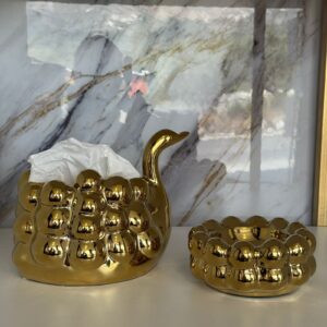 Flamingo Ceramic Tissue Box with Ashtray