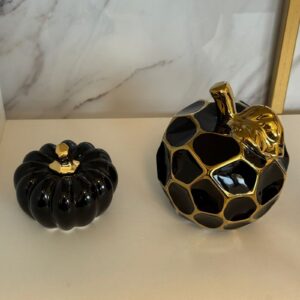 Ceramic Apple & Pumpkin Decor Set